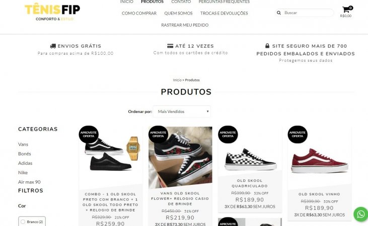 site de comprar tenis confiavel